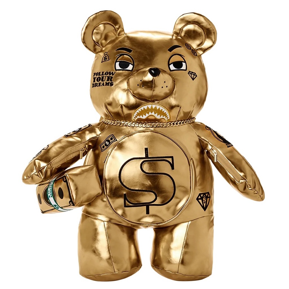 GOLD RUSH MONEYBEAR TEDDYBEAR BACKPACK (available 7/11)
